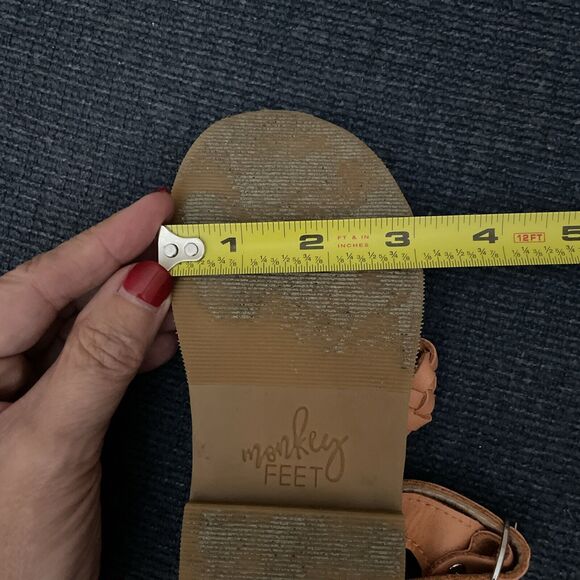 Monkey Feet Leather Sandals Toddler Size 2/3 Peachy Pink Gorgeous Condition - Picture 12 of 13